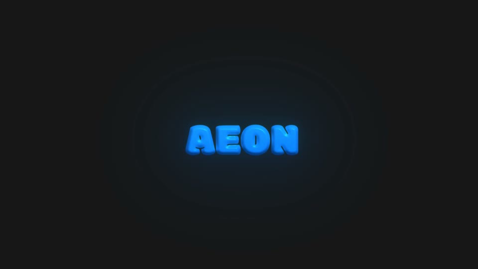 AEON lettering in glossy blue